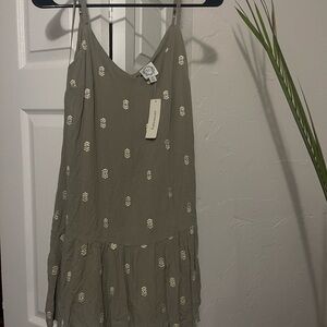 Francesca's Collections Sage Green Dress with Cream Accents